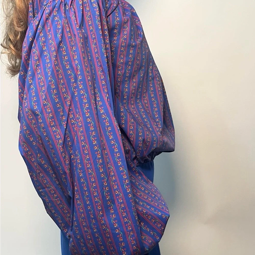 Caroline Constas Women's Blue and Pink Striped Top - Picture 3 of 10